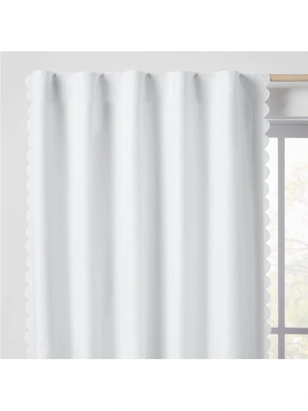 NWT Pillowfort Blackout Curtain- Cream Scallop 42”x84”